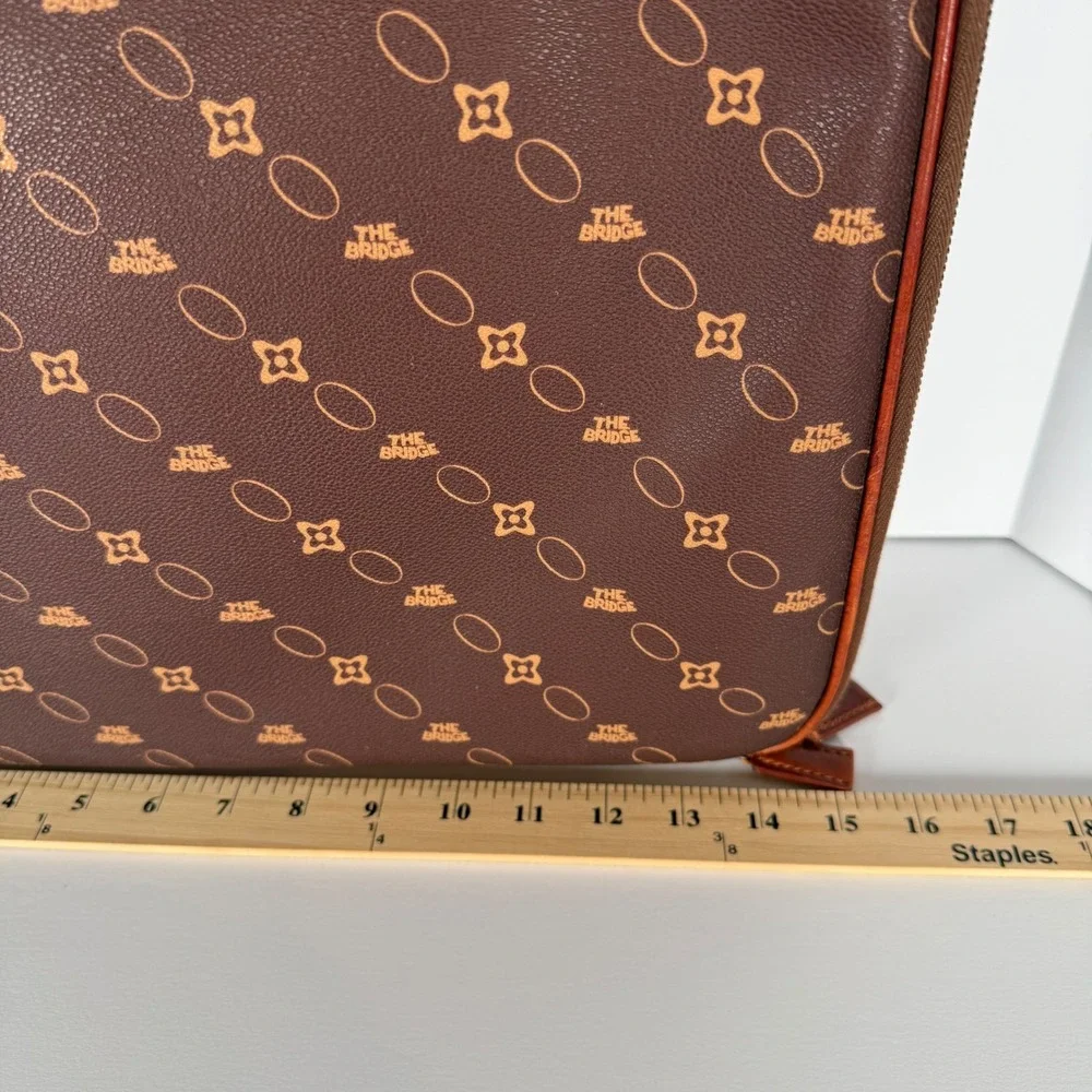 The Bridge Vintage Briefcase Brown Monogram Coated Canvas Messenger Bag